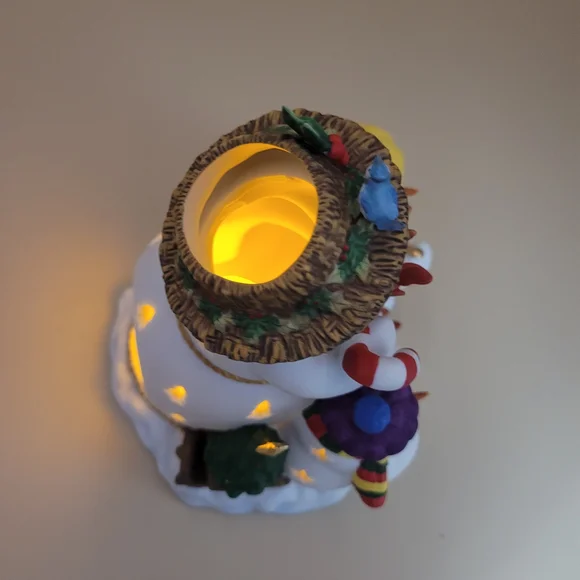 Retired Partylite P7702 Snowbell Snowman Family Ceramic Tealight Holder NWOB - Picture 7 of 8